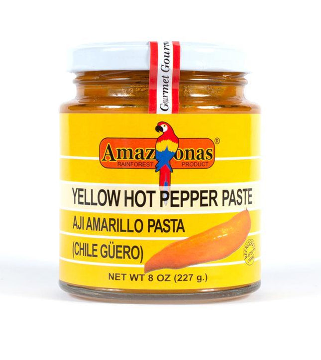Amazonas Yellow Hot Pepper Paste - Aji Amarillo Pasta Chile Guero Sauces Amazonas Rainforest Product 8 oz