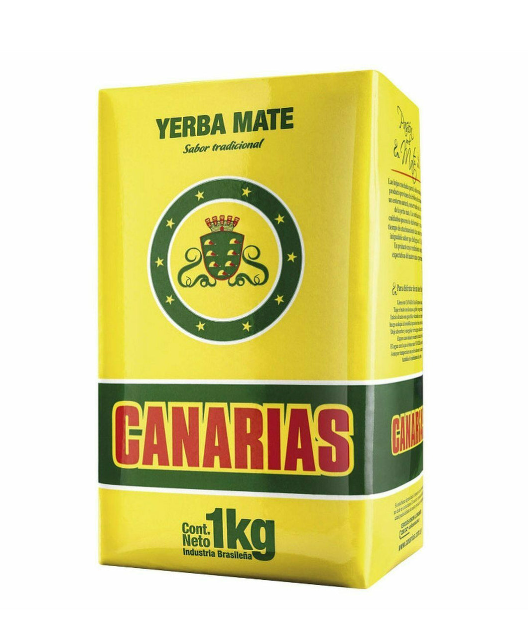Canarias Yerba Mate 1 kg  (con Palo) 2.1 lb Yellow