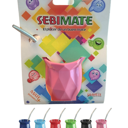 SEBILLE Sebimate Mate Cup with Yerba Straw – Sebimate con Bombilla Saca Yerba (Medium, Assorted Colors) Maté accessories Sebille