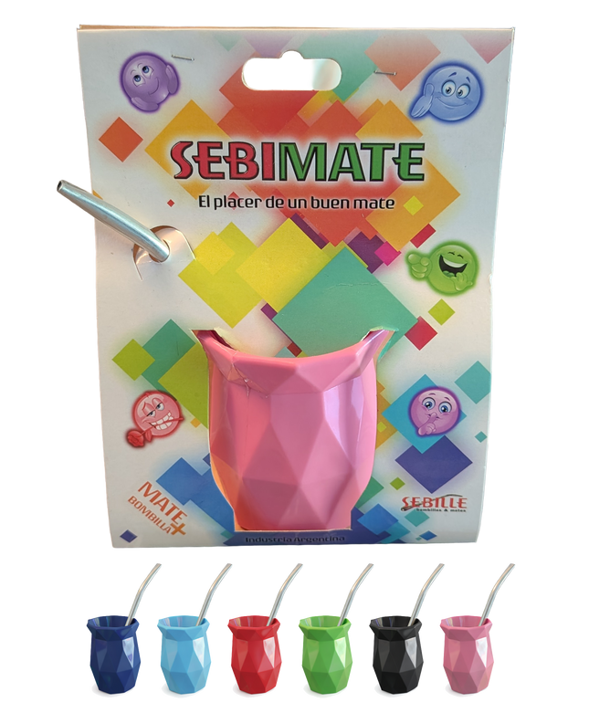 SEBILLE Sebimate Mate Cup with Yerba Straw – Sebimate con Bombilla Saca Yerba (Medium, Assorted Colors)