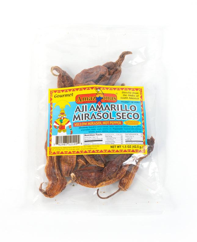 Amazonas Dried Mirasol Yellow Peppers - Ají Amarillo Mirasol Seco (1.5 oz) Spices Amazonas Rainforest Product