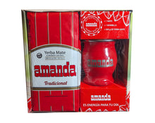 Load image into Gallery viewer, AMANDA Yerba Mate Kit (Stainless Steel Gourd and Straw, &amp; Yerba Mate) - RED
