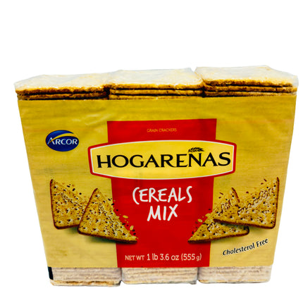 Arcor Hogareñas Cereals Mix Crackers – 555g (3 x 185g Packs) Cookies and Crackers ARCOR