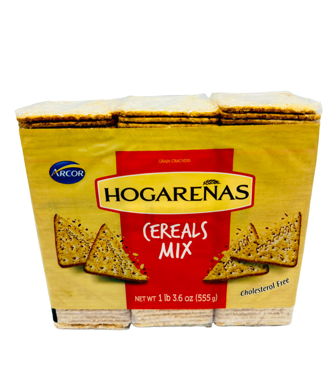 Arcor Hogareñas Cereals Mix Crackers – 555g (3 x 185g Packs) Cookies and Crackers ARCOR