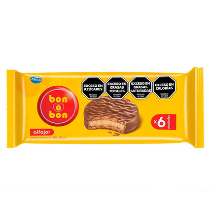 Arcor Bon o Bon Chocolate Alfajores – 6 Pack (6 x 46g) Alfajores ARCOR BON O BON
