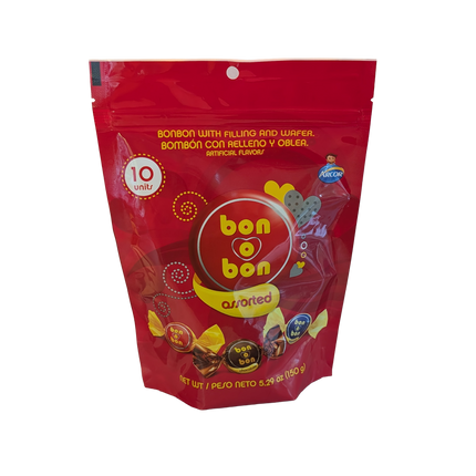 Arcor Bon o Bon Bonbons – 5.29 oz (150g) Doy Pack – 4 Flavor Options Chocolate ARCOR Assorted