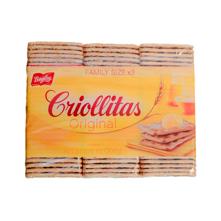 Bagley Criollitas Original - Classic Argentine Crackers (Family Size 3-Pack) (3 x 100 g) Cookies and Crackers Bagley