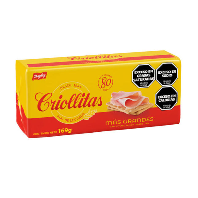 Bagley Criollitas Más Grandes - Classic Argentine Crackers (Case - 36 x 169 g) Cookies and Crackers Bagley