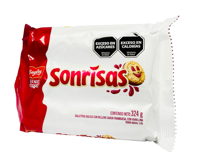 Bagley Sonrisas - Sweet Sandwich Cookies with Raspberry Filling (324 g) Specialty Foods Bagley