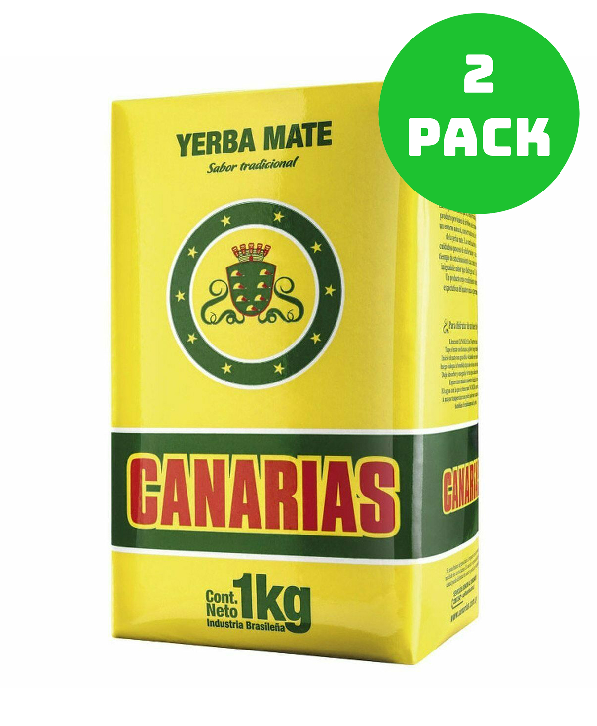 Canarias Yerba Mate 1 kg (con Palo) 2.1 lb Amarillo