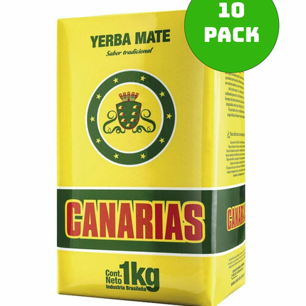 Canarias Yerba Mate 1 kg (con Palo) 2.1 lb Yellow Yerba Mate Canarias 10 Pack