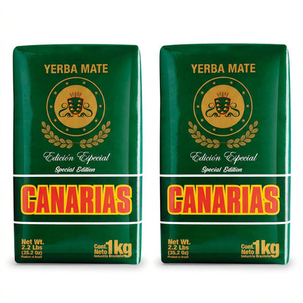 Canarias Yerba Mate Special Edition 1 kg (con Palo) 2.1 lb Dark Green Yerba Mate Canarias 2 Pack
