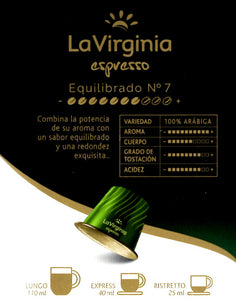 La Virginia - Espresso Equilibrado N° 7 para Nespresso original (Caja de 10)