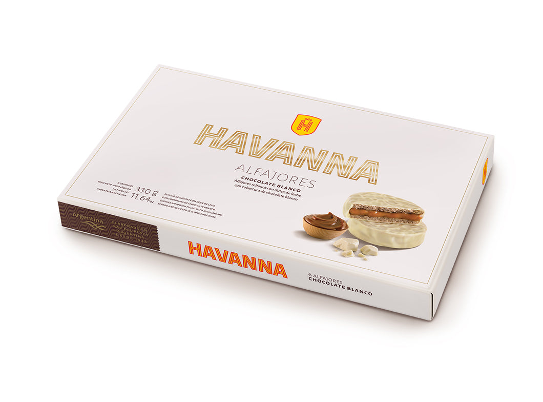 Alfajores Habana - Chocolate Blanco (caja de 6)