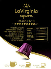 Cargar imagen en el visor de la galería, La Virginia - Espresso Intenso N° 9 para Nespresso original (Caja de 10)
