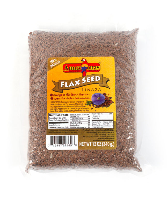 Amazonas Flaxseed - Linaza (12 oz) Legumes, Seeds and Grains Amazonas Rainforest Product