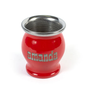 AMANDA Grande Esmaltado Rojo  (Acero Inoxidable)/Large Red Enameled (Stainless Steel)