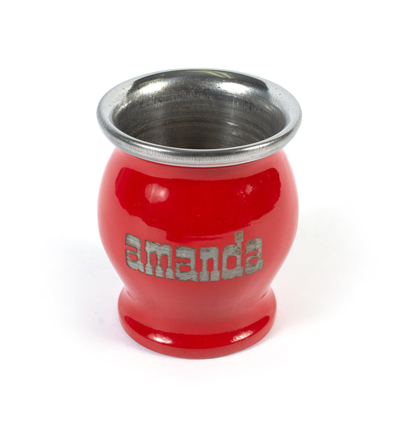 AMANDA Grande Esmaltado Rojo  (Acero Inoxidable)/Large Red Enameled (Stainless Steel)
