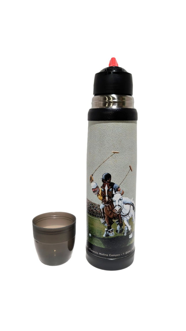 Lumilagro Luminox Molina Campos Stainless Steel Thermos - Estampado Molina Campos Acero Inoxidable (1L) Thermos Lumilagro Polo