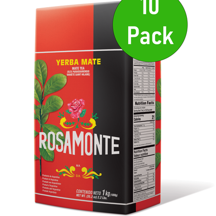 Rosamonte Traditional Yerba Mate Con Palo (With Stems) Yerba Mate Rosamonte 1kg 10 Pack (case)