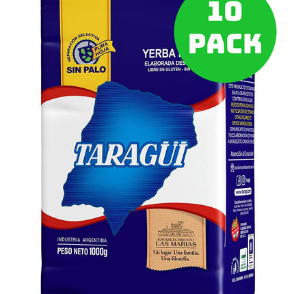 Taragüi Yerba Mate without Stems - Despalada Blue Pack (1 kg) Yerba Mate Taragui 10 pack (case)