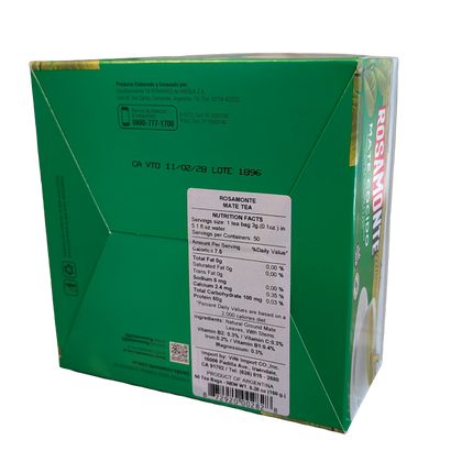 Rosamonte Yerba Mate Tea Bags Original (50 bags) Bulk Yerba Mate Rosamonte