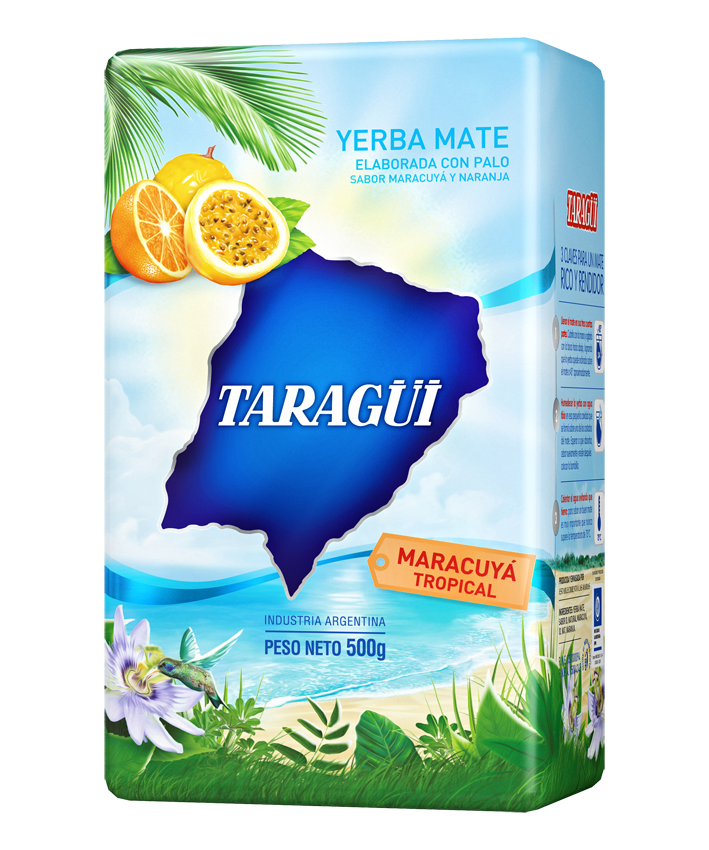 Taragüi Yerba Mate Passion Fruit 1.1lb Taragüi Yerba Mate Maracuya Tropical 500g  Product of Argentina  Ships from the USA