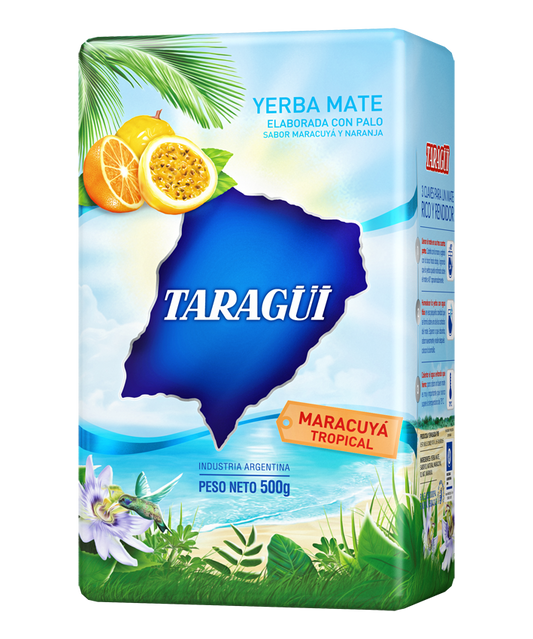 Taragüi Yerba Mate Passion Fruit 1.1lb Taragüi Yerba Mate Maracuya Tropical 500g  Product of Argentina  Ships from the USA