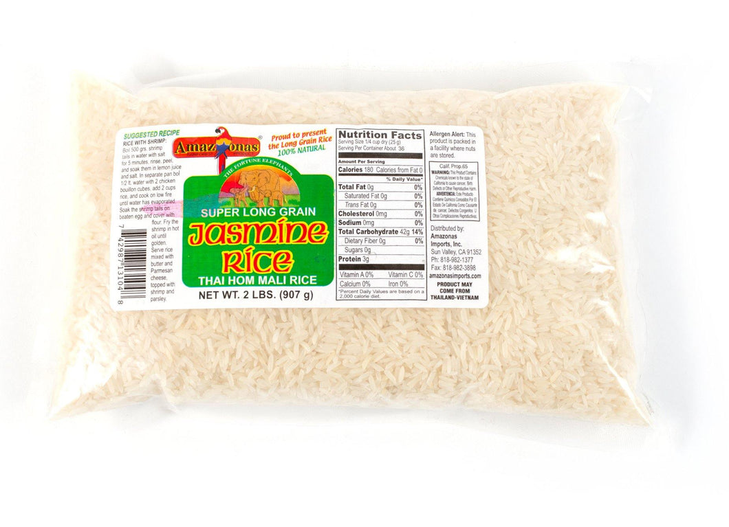 Amazonas Super Long Grain Jasmine Rice, Arroz Jasmine, Thai Hom Mali Rice - Amazonas Foods Online