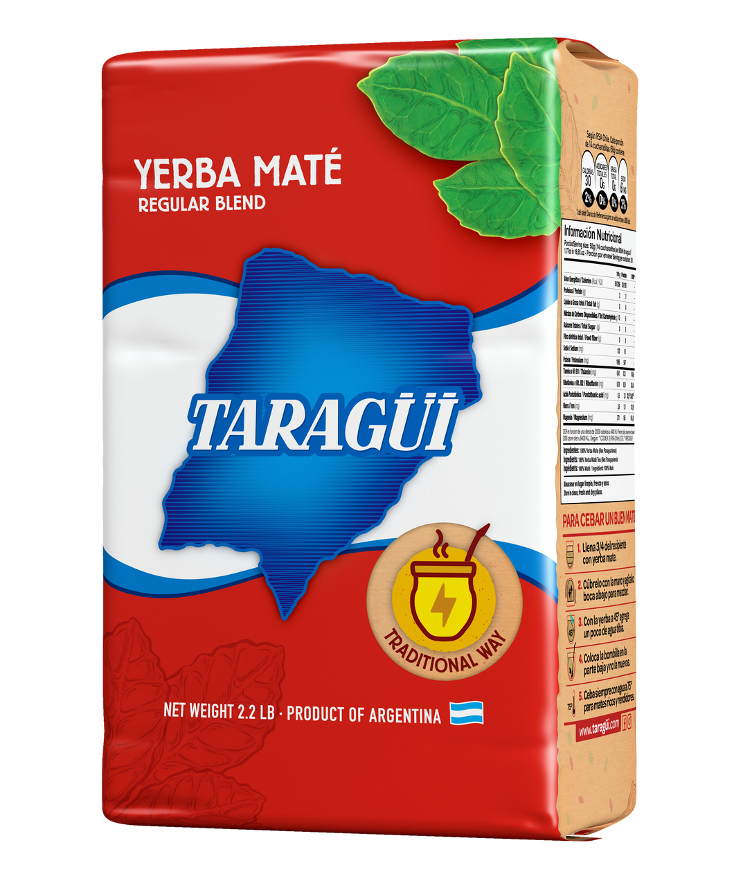 Yerba Mate Taragüi with Stems. 1 kg / 2.2 lb