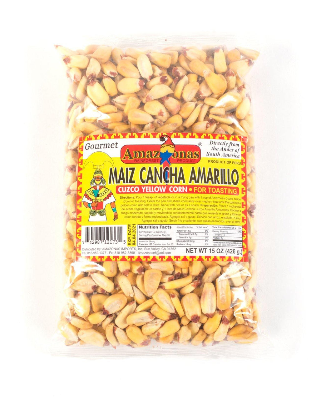 Amazonas Cuzco Yellow Corn, Maiz Cancha Amarillo - Amazonas Foods Online