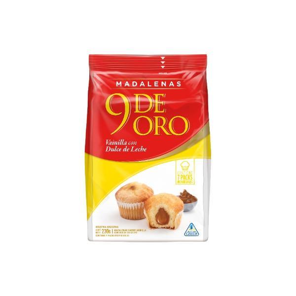 9 DE ORO Vanilla Madelaine with Dulce de Leche (7 in a Pack -230g) Cookies and Crackers 9 DE ORO
